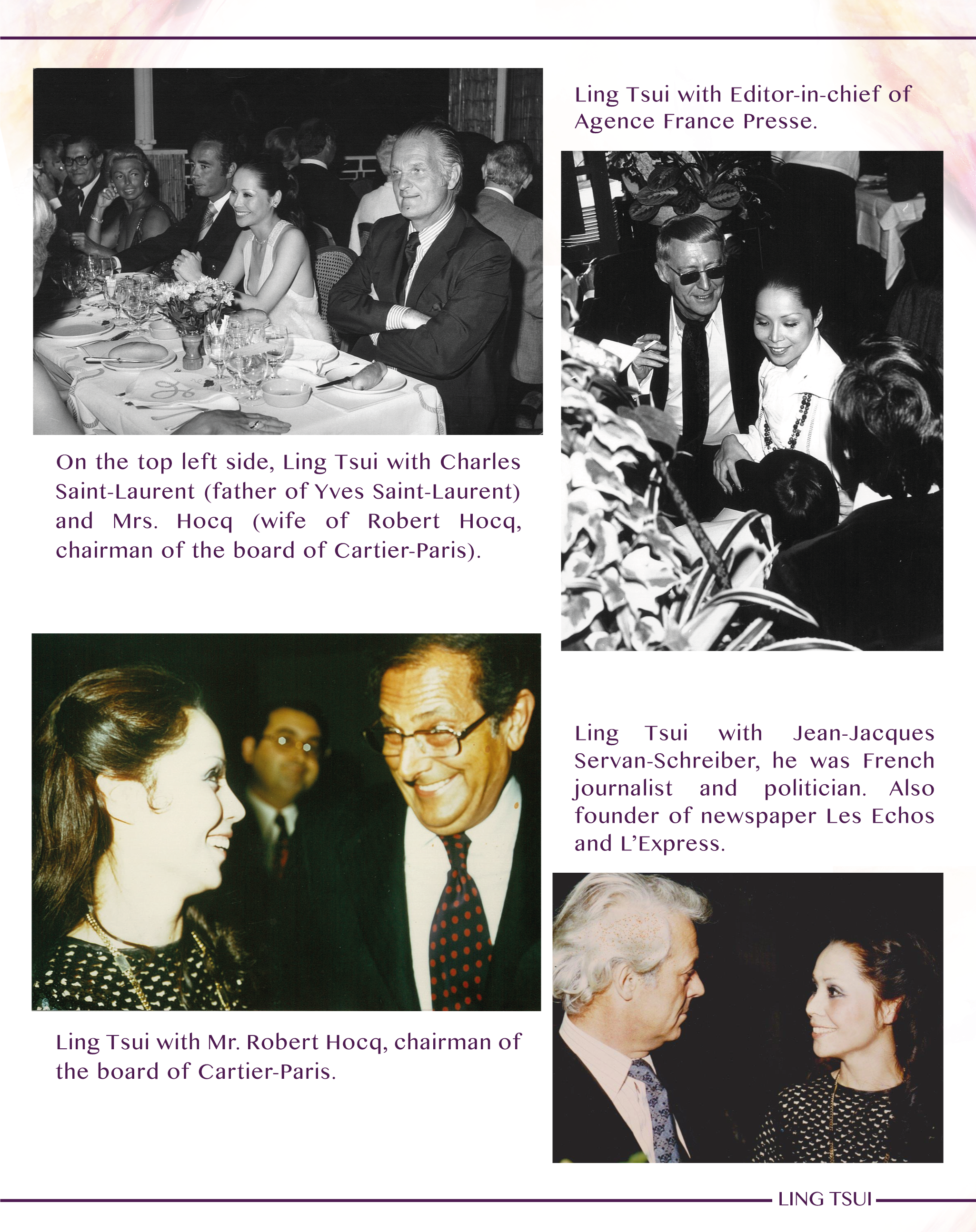 LING TSUI IS THE FIRST ASIAN WOMAN ACCEPTED IN THE THE VERY NARROW CIRLCLE OF FRENCH HIGH SOCIETY AND ARTISTIC WORLD.